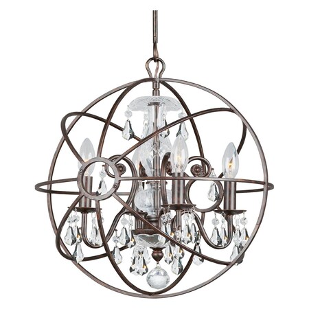 Crystorama Solaris 4 Light Clear Swarovski Strass Crystal Bronze Mini Chandelier 9025-EB-CL-S